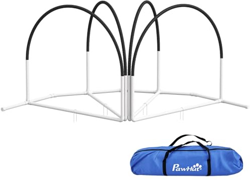 PawHut Set de Entrenamiento de Agilidad para Perros de 4 Piezas Juego de Agilidad para Perros con Bolsa de Transporte 89x69x99 cm Negro