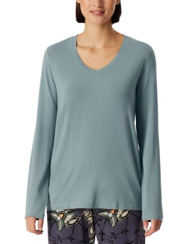Schiesser Dam sovskjorta långärmad modal-mix + relax pyjamastopp, Mineral_182101, 36