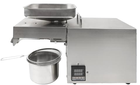 Ölpresse Edelstahl Ölextraktor,610W Ölpressmaschine 220V Intelligente Öltemperatursteuerung für Walnüsse Erdnüsse Nüsse Sesam Leinen