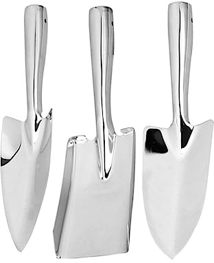 VANZACK 1 Lot De 3 Pièces Ensemble De Pelle en Acier Inoxydable Outils Déracinement Râteau Pelle De Jardin en Acier Inoxydable Pelles à Main Portatives Pelles De Jardin