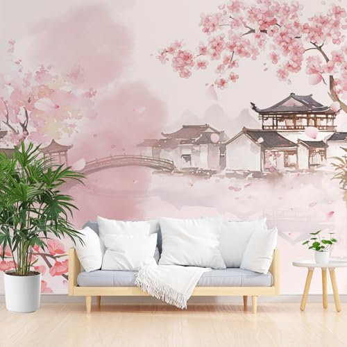 YGcegcia Papier Peint Fleurs de Cerisier Japonais Écologique 400x280cm