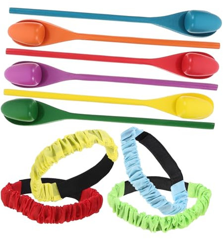 Milisten Wooden Spoon Ball Holder Toy Egg Balance Game for Autistic Boy Girl Party Supplies