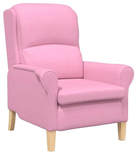 vidaXL Bequemer Moderner Sessel in Rosa | Ergonomisches Design, weiches Polyestergewebe, ideal für Wohnzimmer und Schlafzimmer, bietet Platz für einen Erwachsenen, moderner Stoff für drinnen