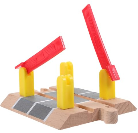 HANABASS Wooden Train Track Accessories Intersection Crossing Railing Barrier for Train Play Scene Educational Toy