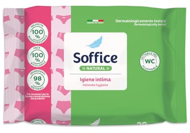 Salviette Soffice Natural Igiene Intima, Aricchite con Estratti di Aloe e Camomilla, sono Indicate per l’Igiene Intima Quotidiana - 20 Confezioni da 20 pz