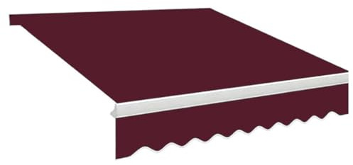 RTVGNSZSJL Retractable Patio Awning Fabric Replacement Sun Shade Awning Cover 8ft 10ft 12ft 13ft 16ft Window Door Sunshade Shelter Canvas With Valance(Burgundy,7.8x6.5ft/240x200cm)