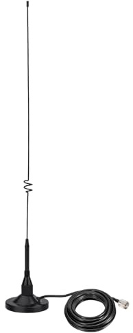 Bingfu VHF UHF Dualband Mobilantenne 53cm, PL259 Magnetfuß mit 5m RG58 | 136–174/400–470 MHz Funkantenne für Amateurfunk, Zwei-Wege-Funkgeräte, Auto, LKW und Wohnmobil