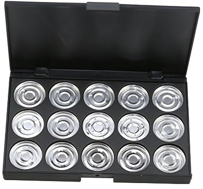 Hemobllo Paleta De Sombras De Ojos Vacía 15 Compartimentos Redonda 26 Mm Organizador Ligero Para Maquillaje Uso Diario Accesorios Cosméticos