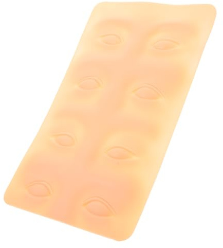 ELAYARD Piel de Práctica Reutilizable, Amarilla, para Delineador de Ojos 3d de Silicona, Adecuado para Ejercicios de Cejas y Formación de Maquillaje para Principiantes | Practicar Maquillaje, Contorno 3d Varias Formas de Ojos y Cejas, Reutilizable para Principiantes y Tatuadores