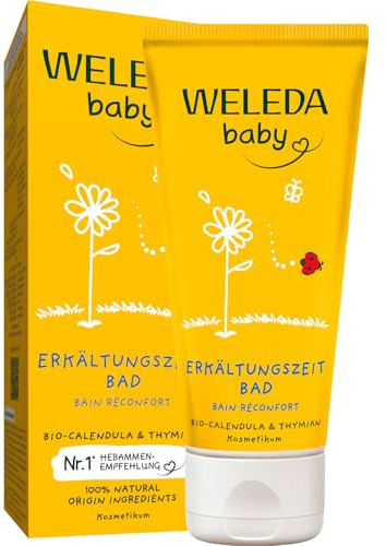 WELEDA Bio Baby Calendula kallt bad – lugnande naturkosmetik babybad med mild närande värme (1x 75 ml)