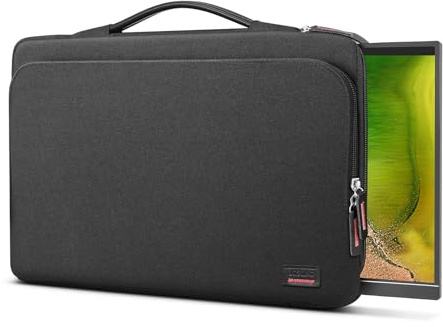 Housse de protection pour ordinateur portable de 18,5, avec poignée en polyuréthane, grande poche pour accessoires et résistant à l'eau pour écran de voyage, noir