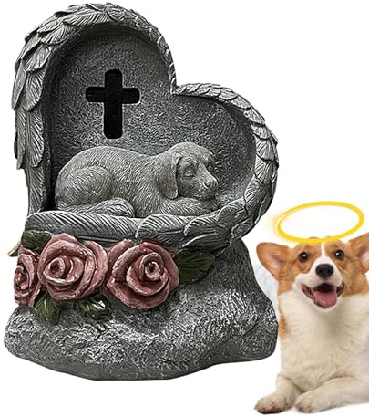 Generisch - Pietra commemorativa, Pietra commemorativa per Cani, marcatori tombali, Statua da Giardino a energia Solare, di scavo, Statua di Gatto addormentata, Decorazione Esterna da Giardino