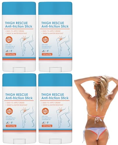 Bettinay 4 Pcs Anti Chafing Cream, 23g Anti Chafe Balm Stick for Heel, Underarms, Knees