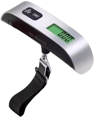 Bilancia Bagagli Digitale Portatile Alta Precisione – Bilancia Elettronica Valigie da Viaggio con Display LCD, Compatta e Leggera, Perfetta per Aereo, Vacanze e Controllo Peso Valigia