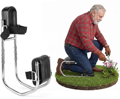 Kniebank für Gartenarbeit, Tragbarer Kniesitz Garten mit Sitzfunktion | Ergonomischer Knieschoner, 160–195 cm Körpergröße, Knieschutz für Garten, BAU,Handwerk, Senioren, Gartenliebhaber