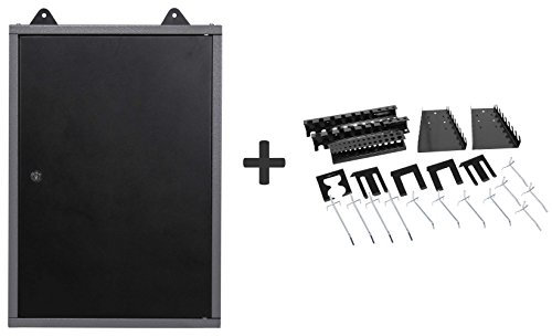 Ondis24 Werkstattschrank 40 cm Hängeschrank abschließbar Werkzeugschrank inklusive 22-teiligem Hakensortiment Werkzeughalter