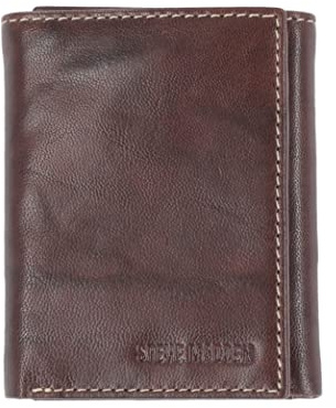Steve Madden Men's Rfid Trifold Wallet With Id Window, Brown (Antique), One Size