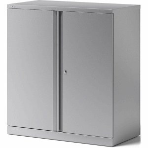 Bisley Flügeltürenschrank Essentials 1 Fachboden 2 Ordnerhöhen silber