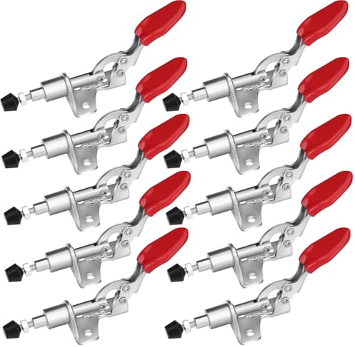KINJOEK 10Pcs 301AM Push Pull Action Toggle Clamp, 110lbs Adjustable Quick Release Toggle Clamps for Woodworking, Welding