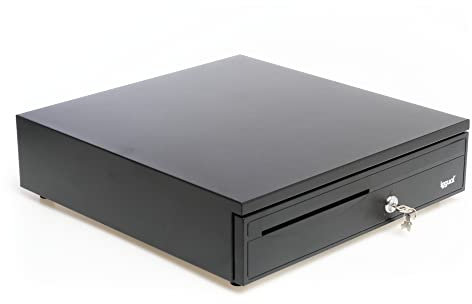 iggual Cajón Portamonedas IRON-30. Caja Efectivo Registradora Manual o Automáticapara 5 Billetes y 5 Monedas. Cerradura 3 Posiciones. Material Acero+Plástico. Uso profesional- Negro (42x40.5x10)