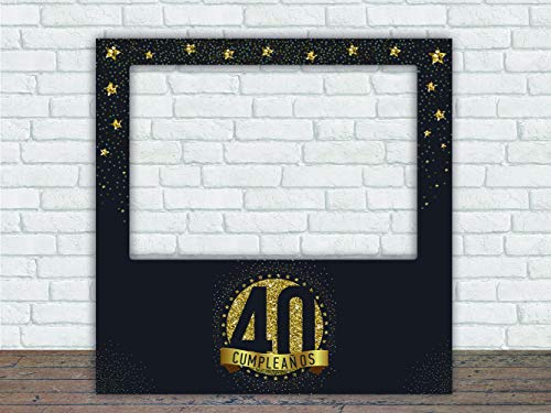 Photocall Feliz 40 Cumpleaños | 80 x 80 cm | Regalos para Cumpleaños | Photocall Económico y Original | Ideas para Regalos | Regalos Personalizados de Cumpleaños