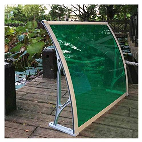 Türfenster Markise, Polycarbonat Sonnenschutz Veranda Baldachin PC Overhead Board UV Regen Schnee Sonnenlicht Schutz, anpassbar (Farbe: Grün, Größe: 100cmx100cm)