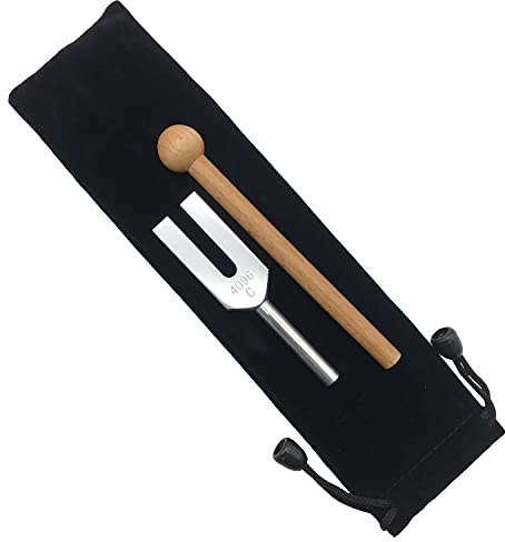 Stimmgabel-Set 3 Stück (4096 C Hz, Silber, Aluminium) Klinische Grade Chakra für DNA Reparatur Sound Healing Meditative Instrument Holzhammer Geschenk Halloween Weihnachten Neujahr Ruhestand Abschluss