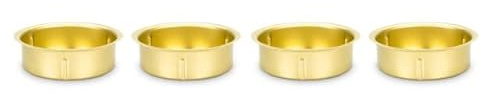 NaDeco Teelichthalter in Gold, Größe frei wählbar mit Ø zwischen 40 und 70mm Teelichttüllen Teelicht-Tülle für Standard-Teelichter Kerzentülle Kerzentopf Kerzenhalter, Größe:Ø 60 mm | 50 Stück