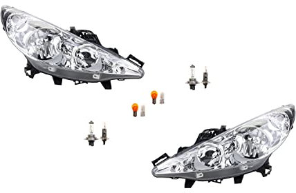 Johns, compatible avec les phares Peugeot 207 02/06- avec ensemble d'ampoules gauche et droite