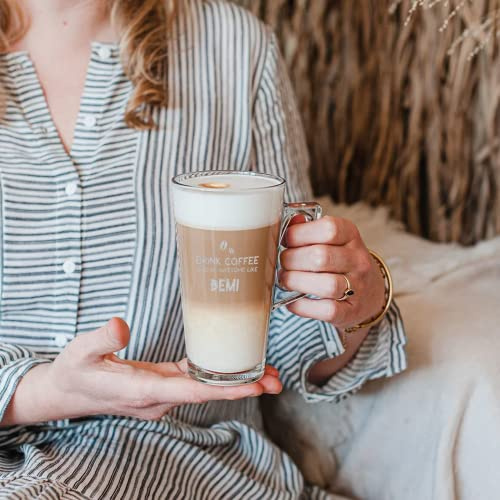 your surprise Schönes personalisiertes Latte Macchiato Glas mit Name oder Textgravur (4 stück)