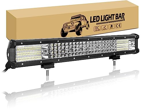 RIGIDON Rampe Barre de Led 4x4, 51 cm 20 pouces 510W Feu Antibrouillard | 12V 24V Longue Portee Barre Lumineuse Led de Travail Etanche pour Offroad Véhicules Voiture Camions Tracteur, 6000K Blanc