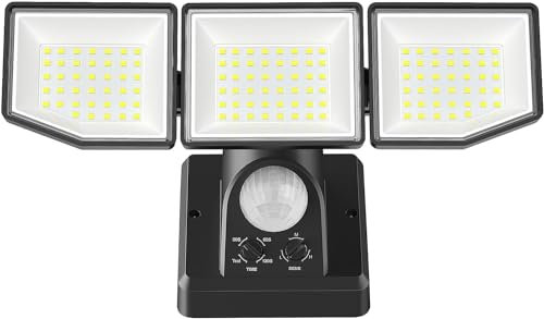 FLITI 38W LED Security Lights with Motion Sensor, Super Bright 6000LM Outdoor Floodlight 270° Adjustable, IP65 Waterproof PIR Outside Light for Garden, Garage, Corridor, Terrace & Courtyard 220V