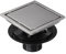 sourcing map 6 Inch Square Shower Floor Drain, 304 Stainless Steel Reversible Floor Drain with Flange for Bathrooms, Kitchens, Garages, Showers Sinks, Brushed Silver