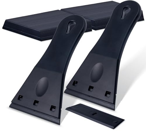 FOSHIO 2 Stück Schwarz kunststoffschaber mit 100 Kunststoffklingen, Plastik Schaber für Vinyl Aufkleber Sticker entfernen Glas und Fenster, klebereste entferner,Ceranfeldschaber