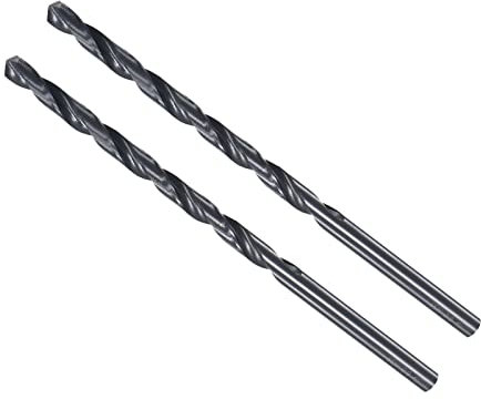 CoCud Torsione Trapano Punte, 6mm Perforazione Diametro, Nero Ossido Alta Velocità Acciaio Extra Lungo Dritto Gambo Inossidabile Acciaio Lega Metallo, 2-Pezzi