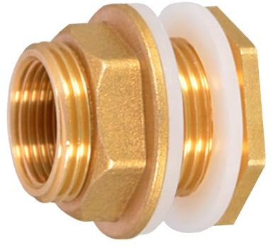 Conexión de tanque de latón, conector de tanque de agua de cobre - Conector de unión de tanque de agua con tuerca de cobre | Conector de sello de tanque de agua, rosca de latón, tuerca
