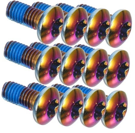 TOGEVAL 12pcs Titanium Screw Brake Pad Screws for Disc Brakes for Mountain Bike