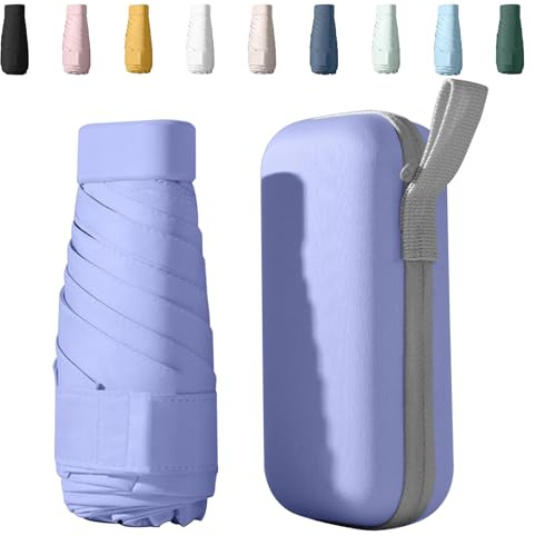 Sykerout Mini Parapluie Pliant, Anti UV, Voyage, Poche, Portable, Compact Pour Hommes et Femmes (Violet)