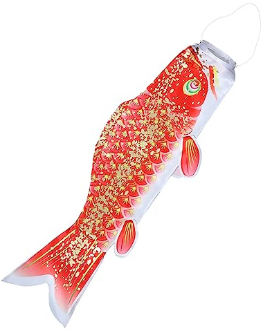BESPORTBLE Japanische Karpfen Windsocke Für Außen 50cm Leuchtender Stoff Wetterfeste Fisch Dekoflagge Für Garten Terrasse Und Fest