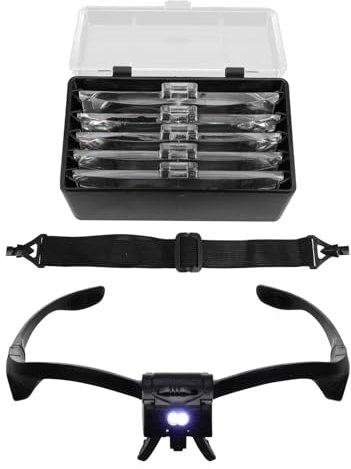 TOVINANNA con Luz Led Gafas Aumento Aumentos Auriculares para Trabajos Detallados