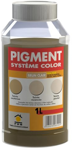 Pigment Concentré 1L Brun Clair - Coloration Intense et Durable pour Mortier, Enduits, Plâtre, Joints - Usage Intérieur/Extérieur