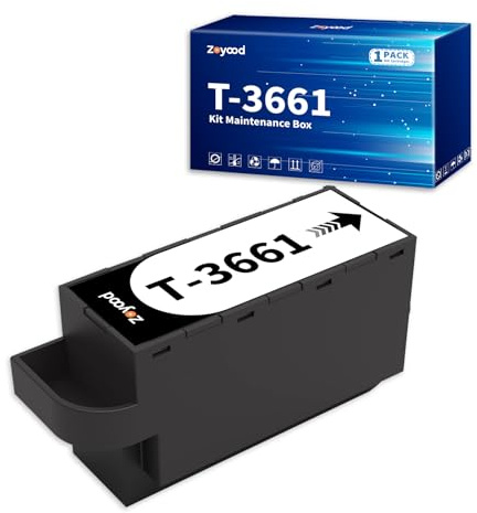 Zoyood T3661 Boîte de Maintenance Compatible pour Epson XP6100 Maintenance C13T366100 pour XP-6000 XP-6100 XP-8500 XP-6001 XP-6005 XP-6105 XP-8600 XP-8605 XP-970 Imprimantes, 1 Paquet