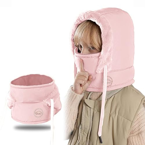crazy bean vintermössa barn balaklava pojkar flickor barn vintermössa balaclava för 3–8 år vintermössa, sjalmössa, huva, nackvärmare, småbarn, utomhus, ROSA, one size