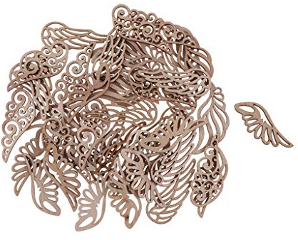 50 pezzi vuoti Hollow decorazioni in legno grezzo trucioli di legno