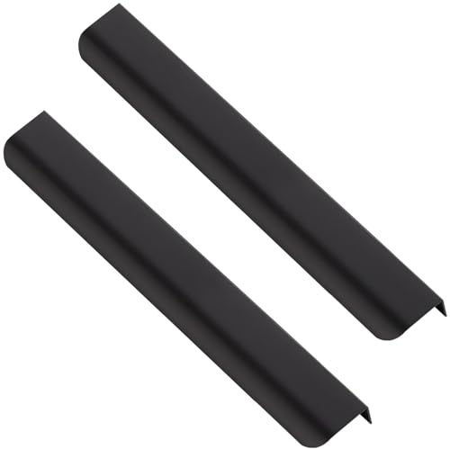 SYZOW 6 Stück Verdeckter Schubladengriff Schwarz Möbelgriffe Aluminium Länge 300mm,Lochmitte 224mm ﻿