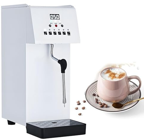 HuanSebesity Montalatte a Vapore Professionale,Montalatte Elettrico da 2500 W,Macchina per Schiumare con capacità di 6l,Riscaldamento Rapido,Getto di Vapore a 360°,per Bar E Caffetterie