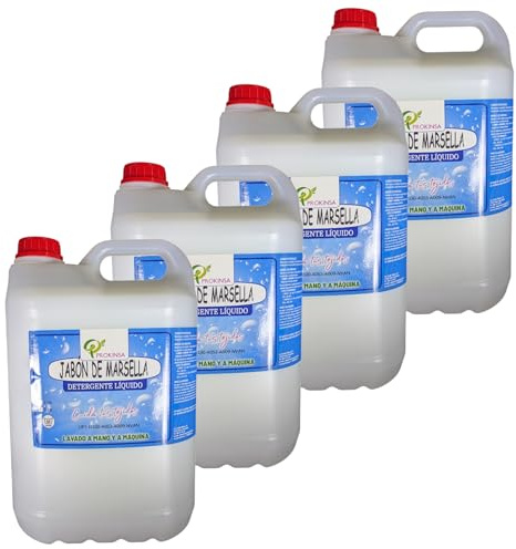 Detergente Líquido para Ropa – 20L Total (4x5L) – Aroma Fresco Marsella – Limpieza Efectiva para Hogar y Uso Profesional