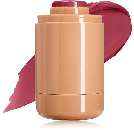 Pocket Blush Stick – matt slät intensiv färg kräm rouge stick för kinder och läppar – naturlig och lysande finish långbärande kräm blush för kvinnor flickor (05 sovflicka, 1 st)