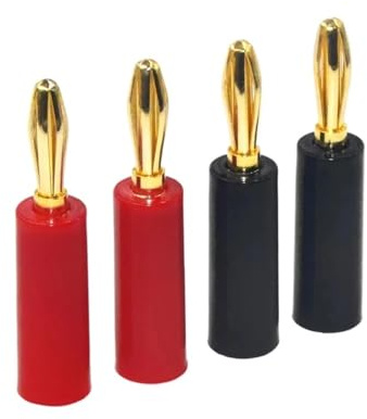 2 pezzi Connettore Presa Banana per Altoparlante, rame placcato oro, amplificatore di saldatura gratuito, morsettiera, cavo Altoparlanti(8 pz,nero)