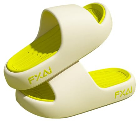 Gyios Ciabatte Estive Sandali da Doccia Pantofole Infradito Tinta Unita Suole Antiscivolo Extra Spesse Bagno per Il Tempo Libero Spiaggia-Bianco Verde-38-39